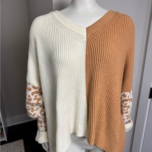 Arula V-Neck Cream and Brown Sweater size C (22/24)